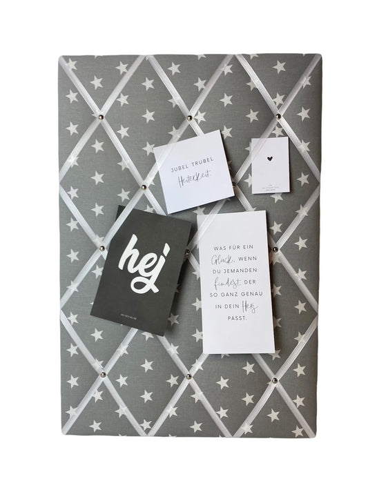 Memoboard grau Stern Wunschgrösse