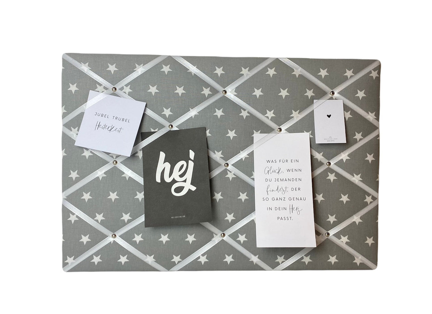 Memoboard grau Stern Wunschgrösse
