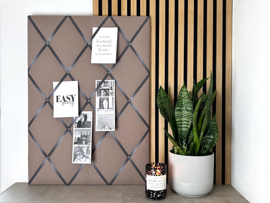Memoboard taupe grau Wunschgröße