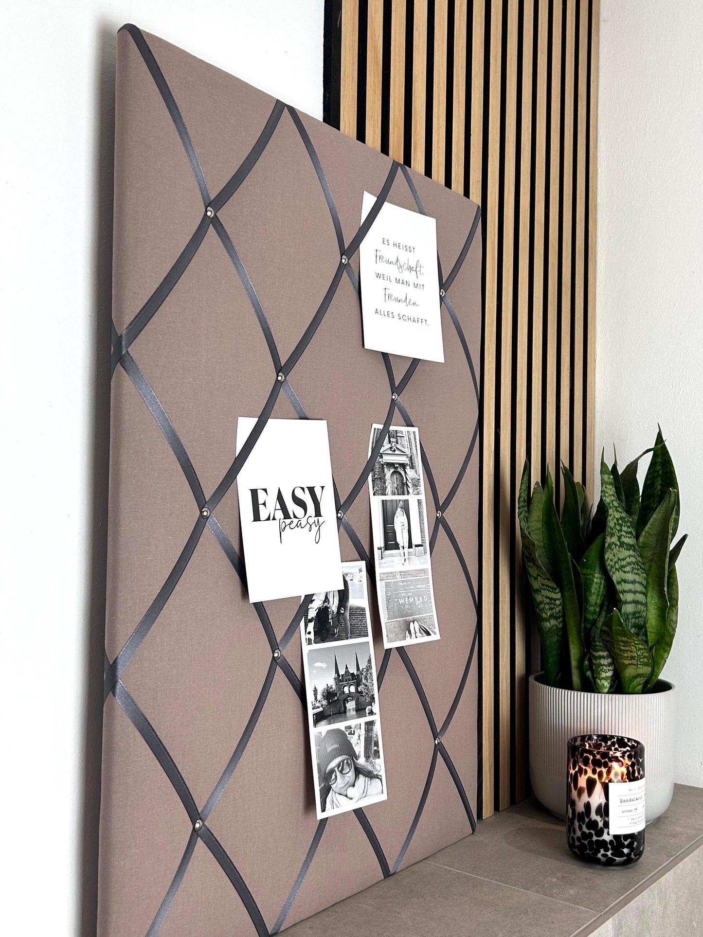 Memoboard taupe grau Wunschgröße