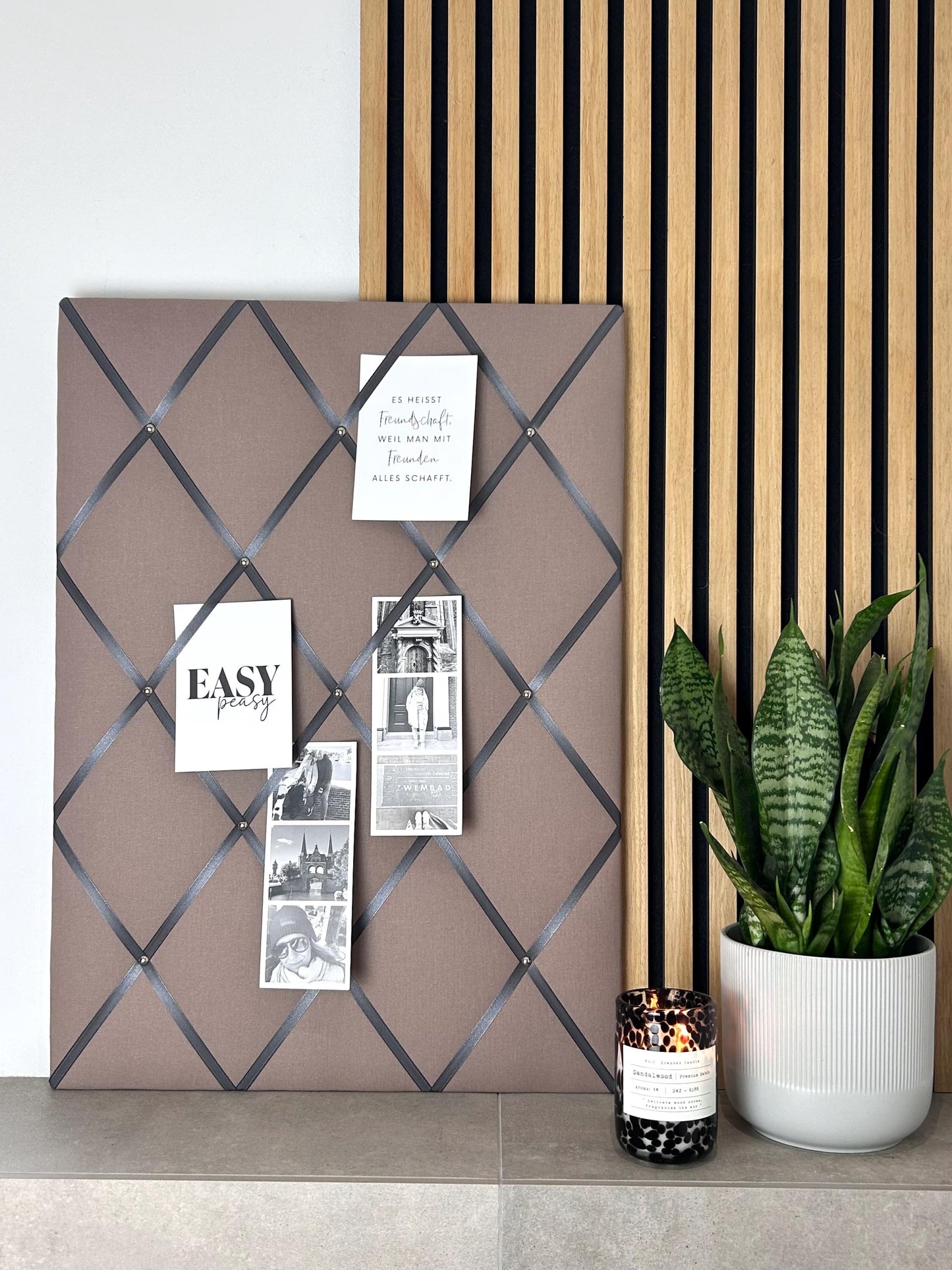 Memoboard taupe grau Wunschgröße