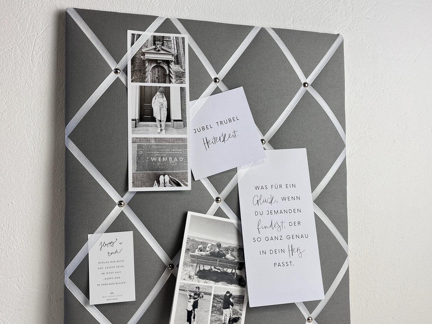 Memoboard grau Wunschgröße