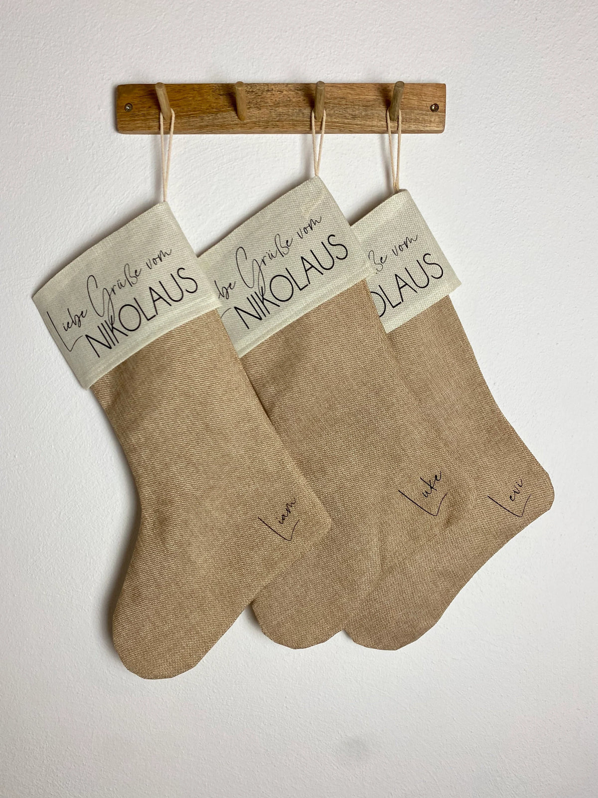 Nikolausstrumpf personalisiert Jute