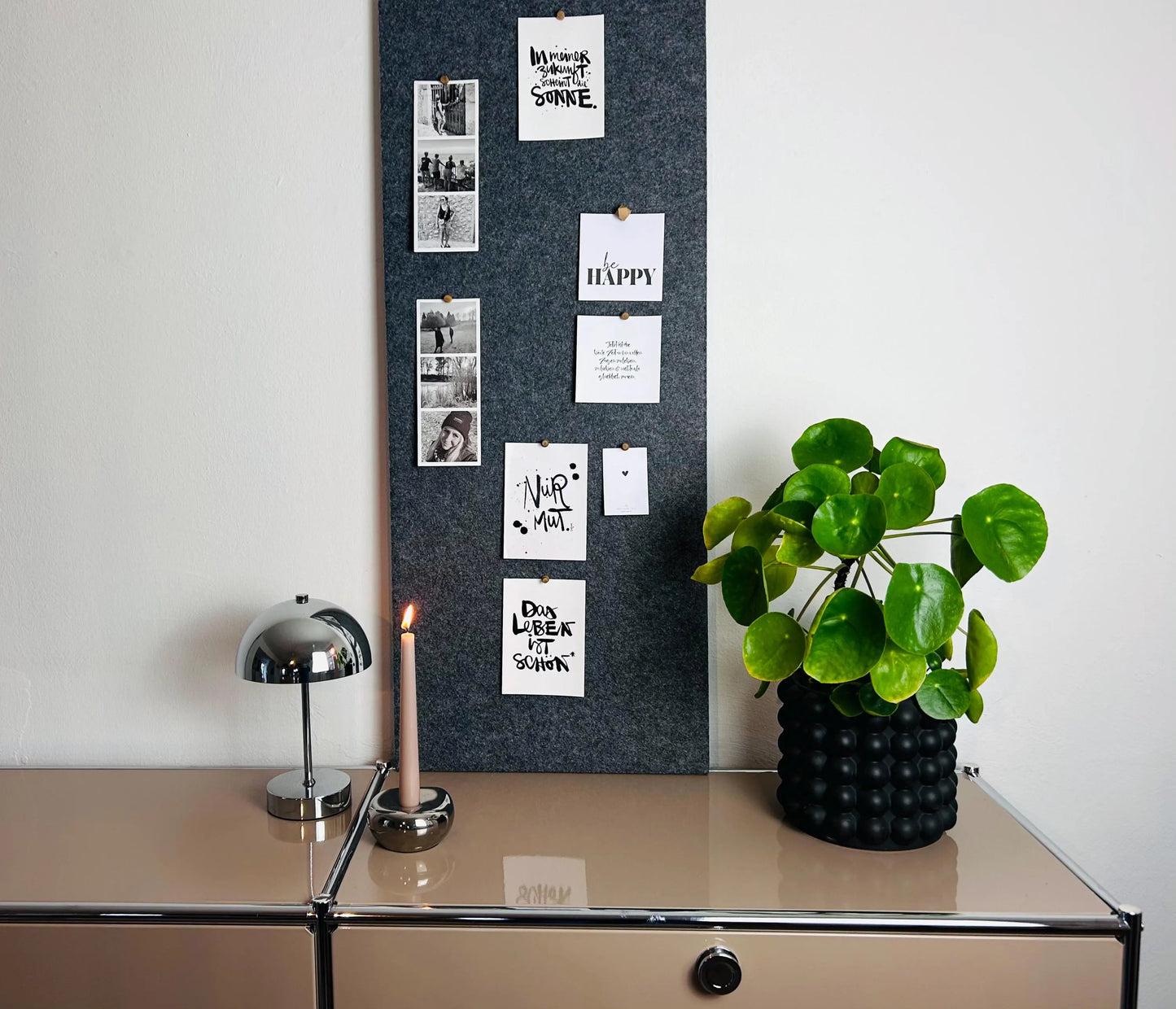 Pinnwand Pinboard Filz Scandi dunkelgrau