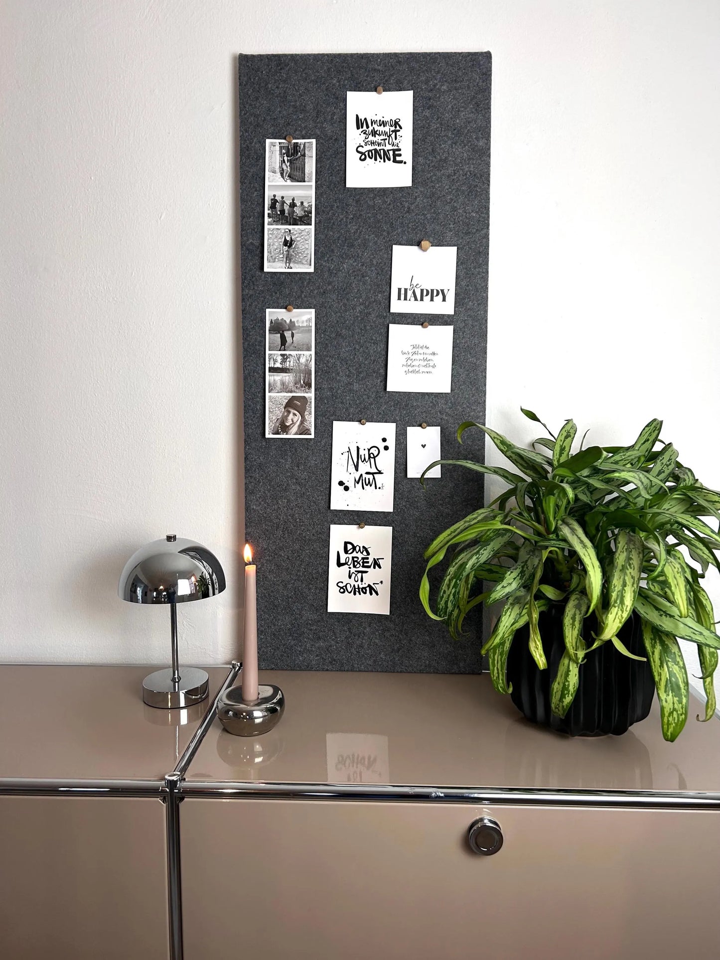Pinnwand Pinboard Filz Scandi dunkelgrau