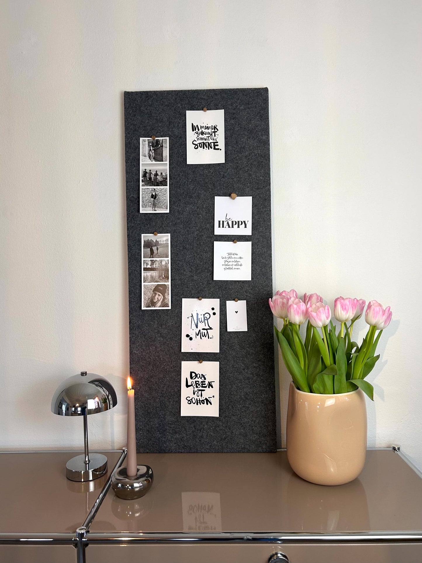 Pinnwand Pinboard Filz Scandi dunkelgrau