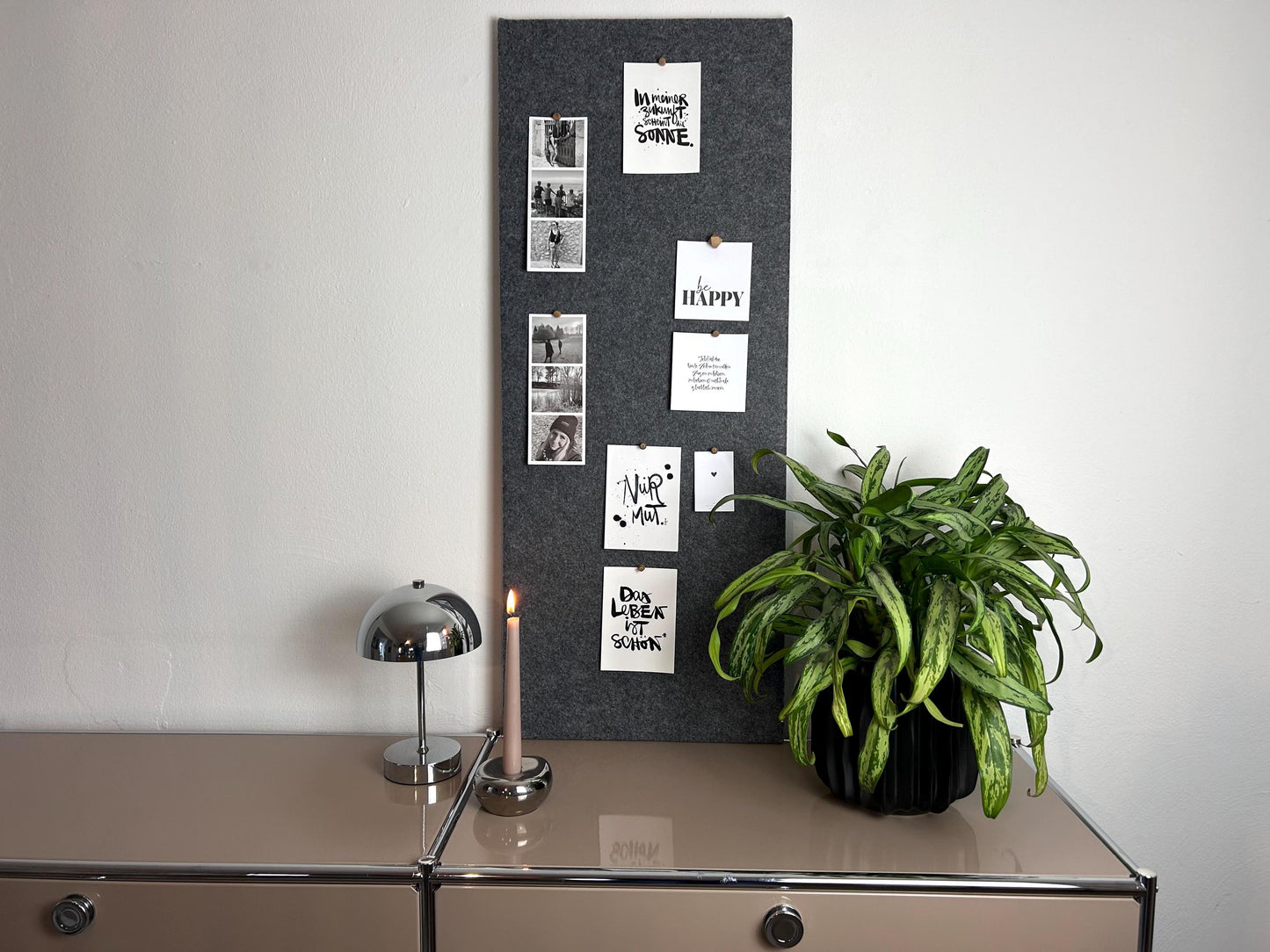 Pinnwand Pinboard Filz Scandi dunkelgrau