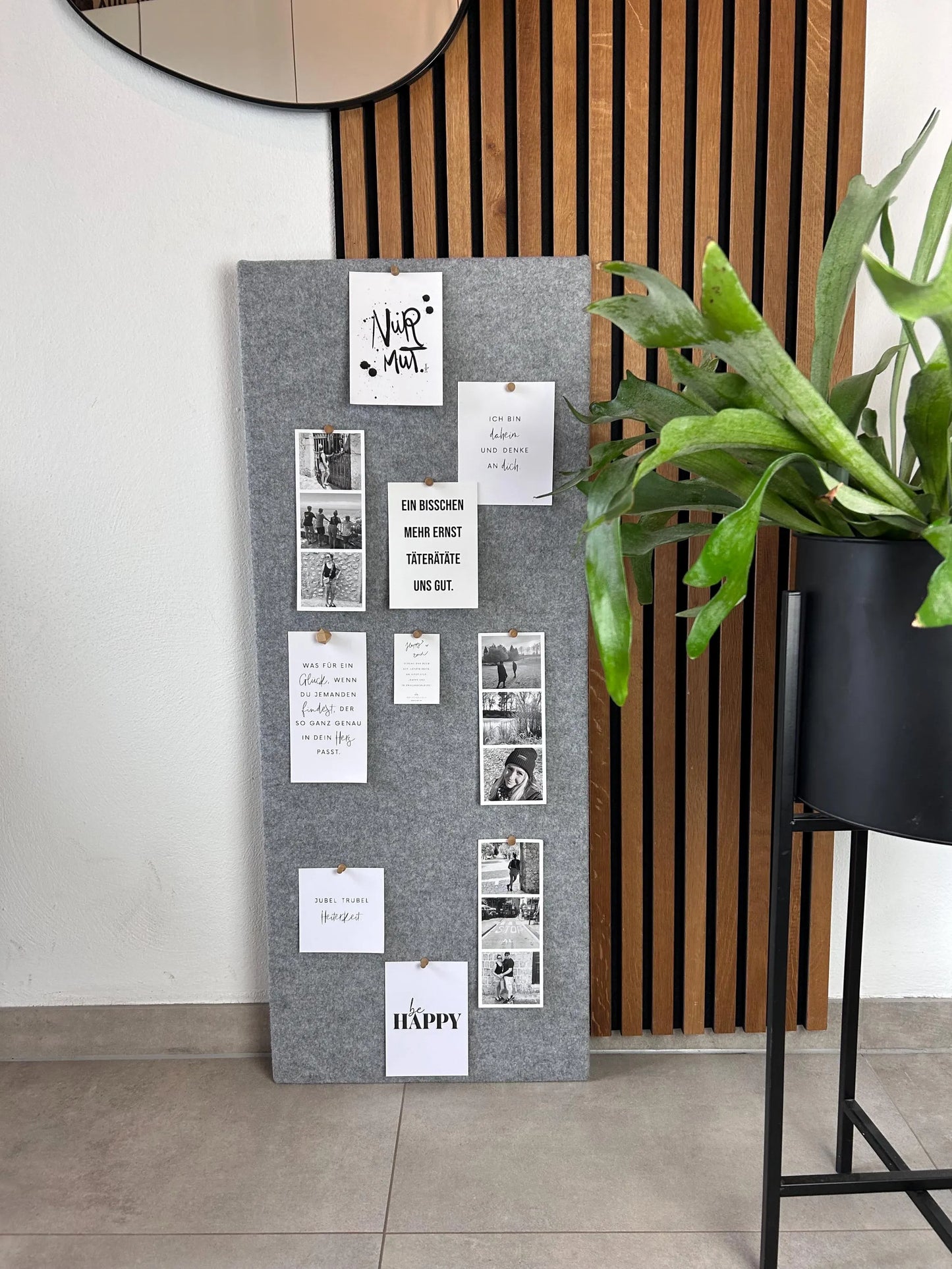 Pinnwand Pinboard Filz Scandi grau