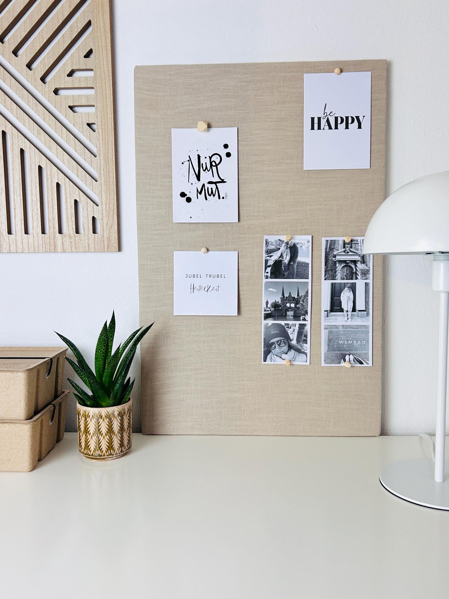 Pinnwand Pinboard Leinen beige