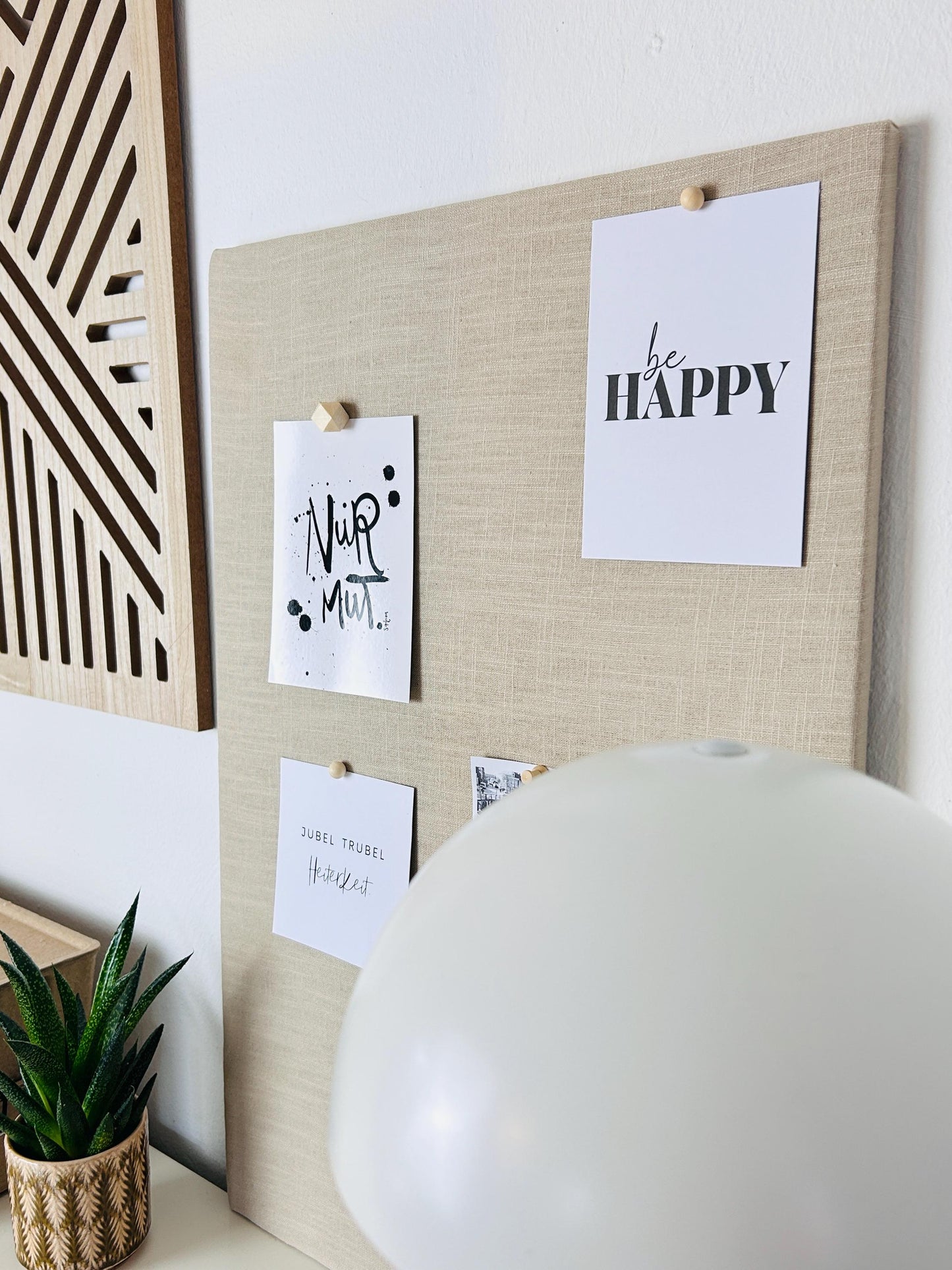 Pinnwand Pinboard Leinen beige