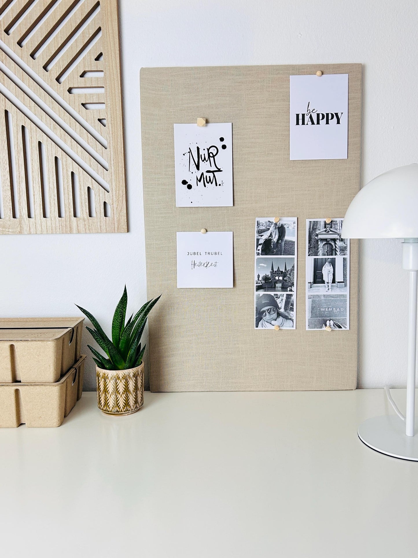 Pinnwand Pinboard Leinen beige