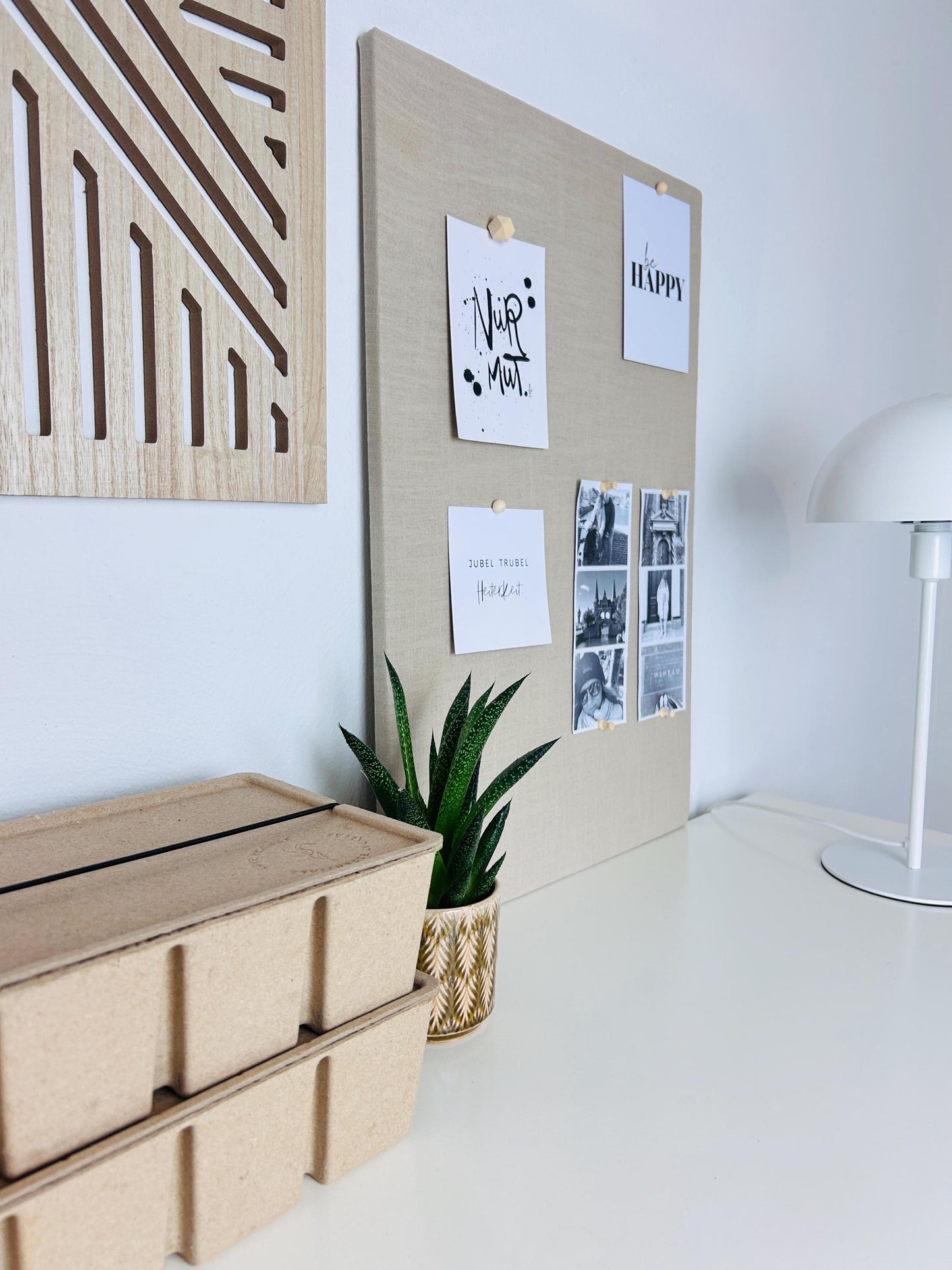 Pinnwand Pinboard Leinen beige
