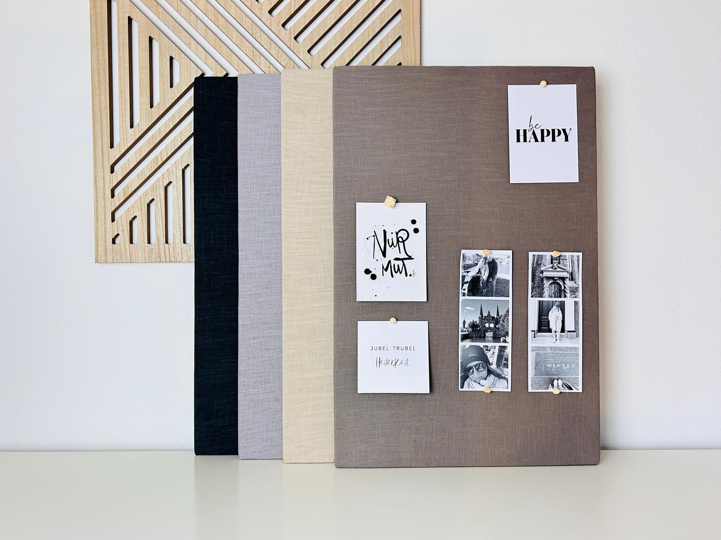 Pinnwand Pinboard Leinen beige