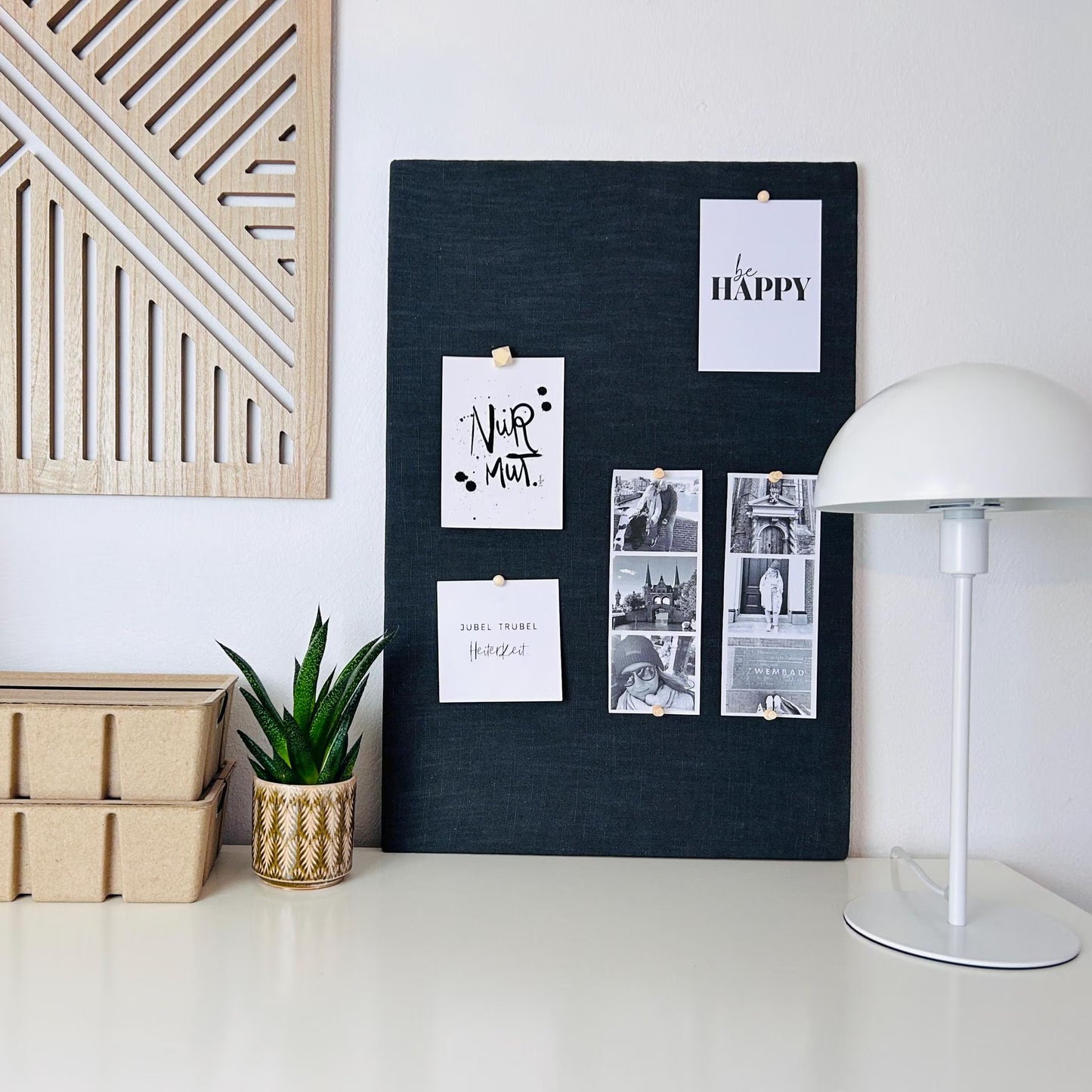 Pinnwand Pinboard Leinen anthrazit