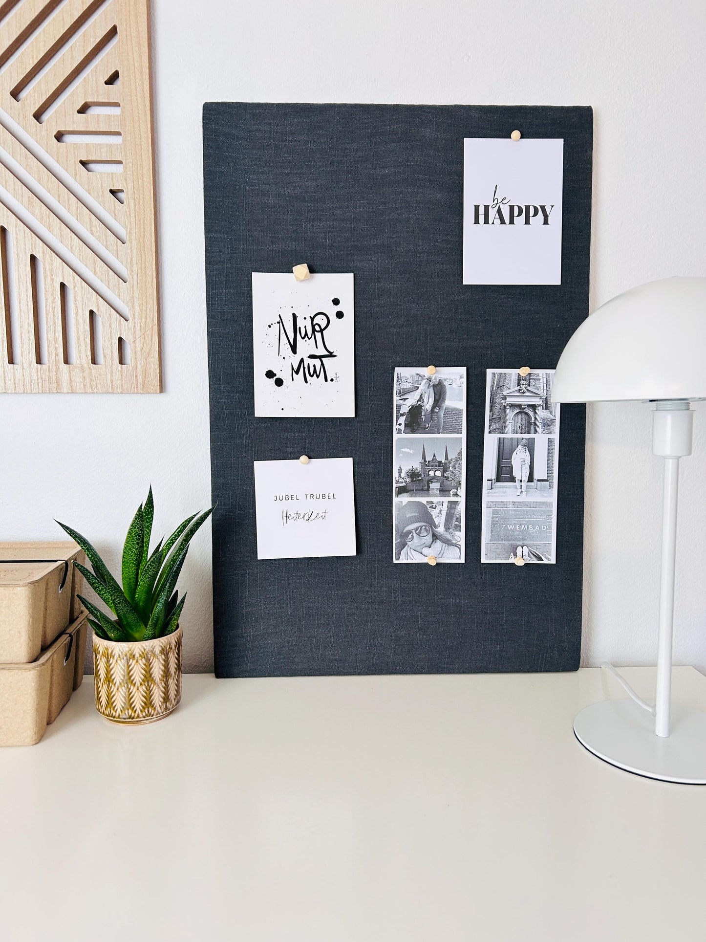 Pinnwand Pinboard Leinen anthrazit