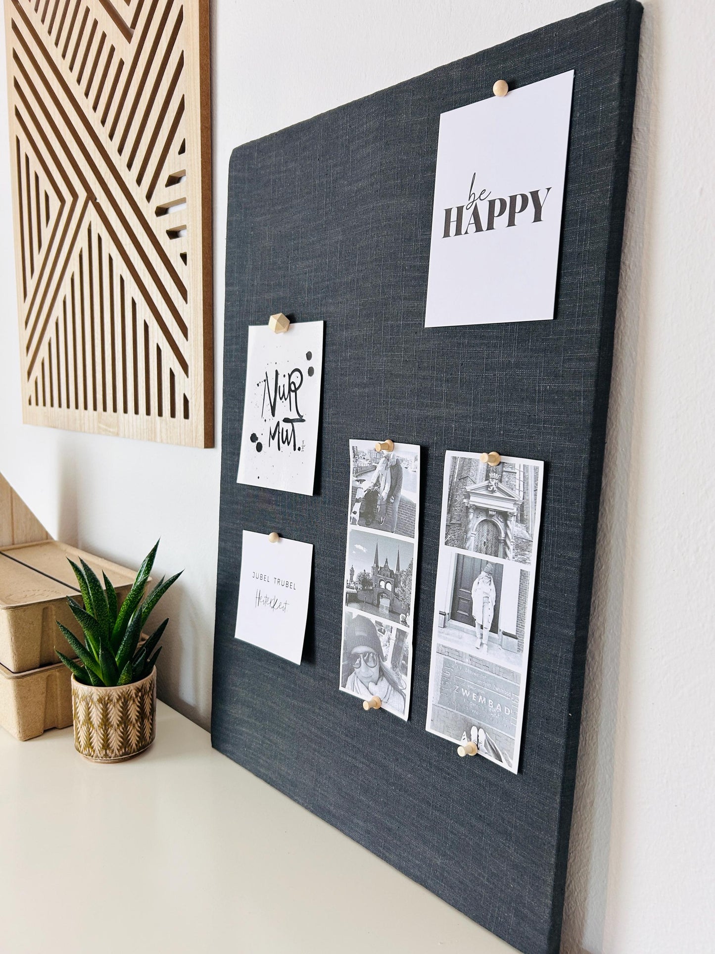 Pinnwand Pinboard Leinen anthrazit