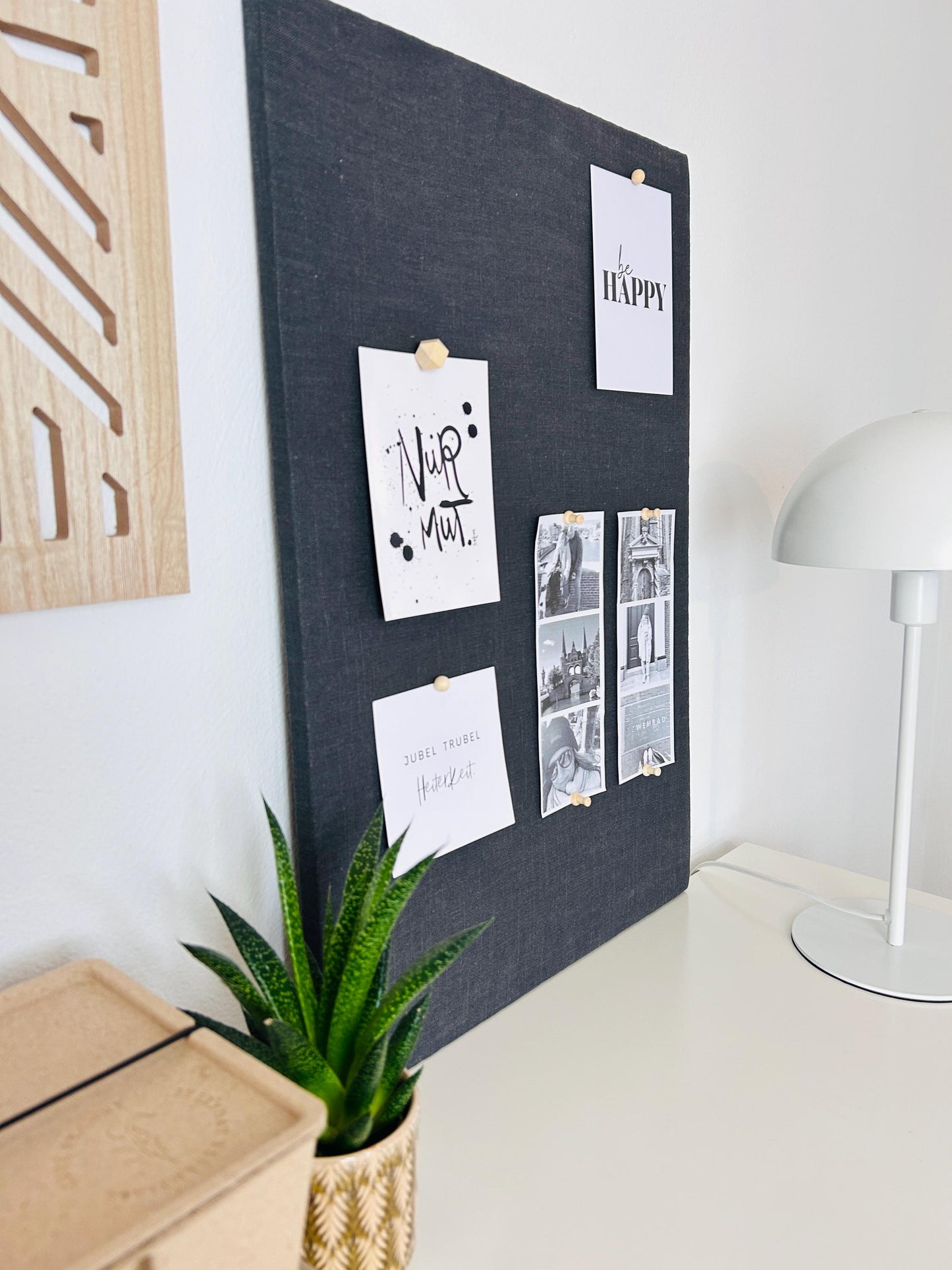 Pinnwand Pinboard Leinen anthrazit