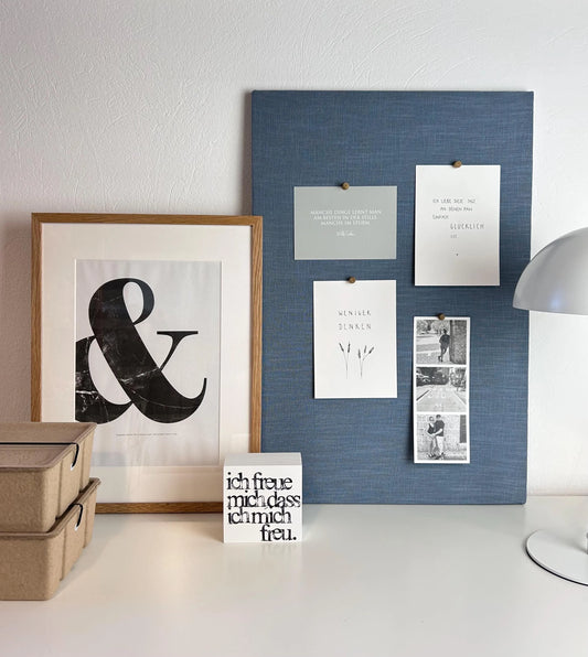 Pinnwand Pinboard Leinen schwedenblau