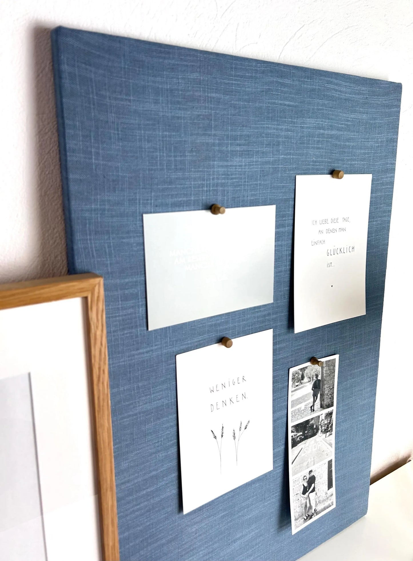 Pinnwand Pinboard Leinen schwedenblau