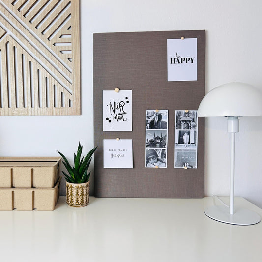 Pinnwand Pinboard Leinen taupe
