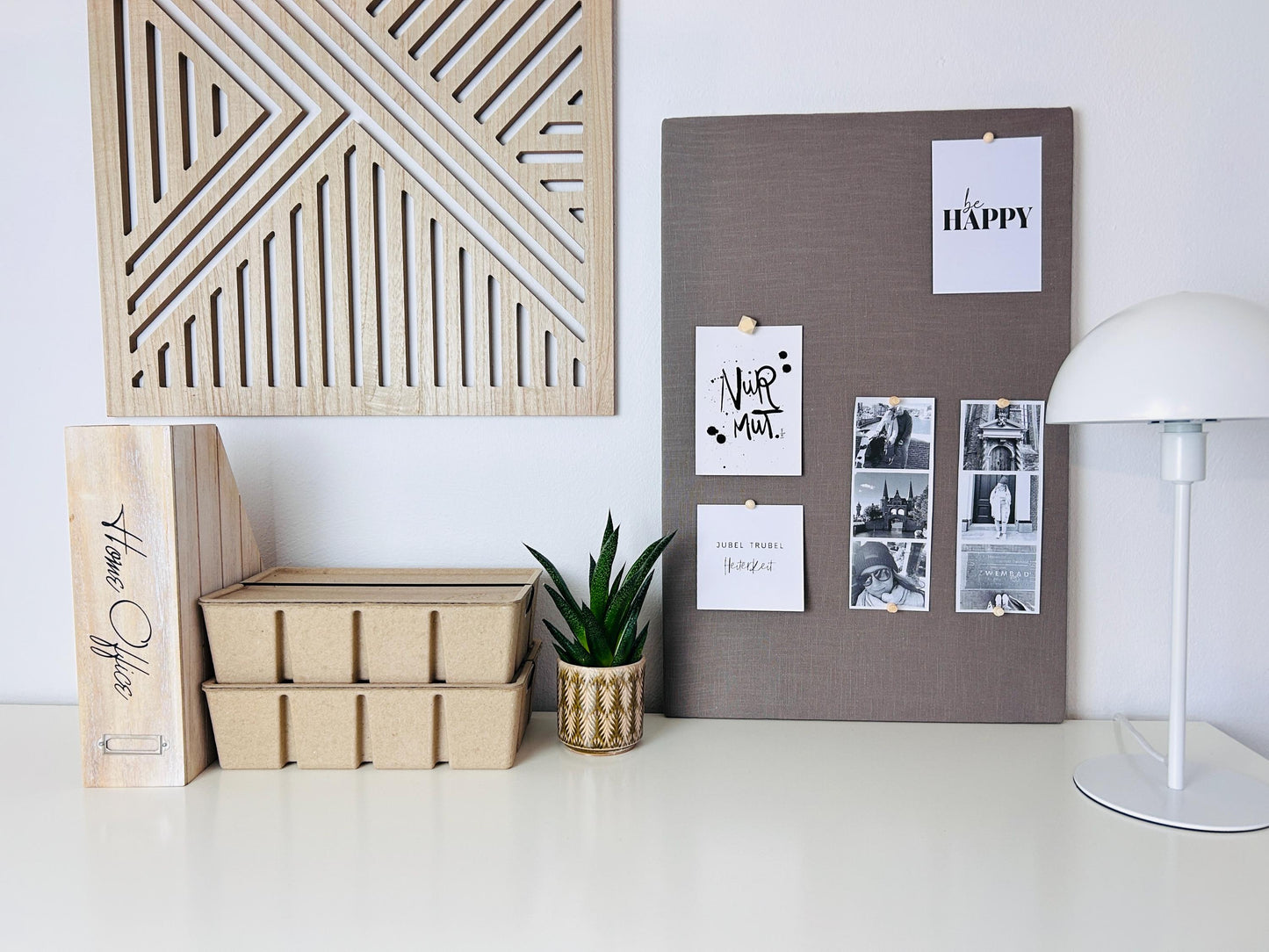 Pinnwand Pinboard Leinen taupe