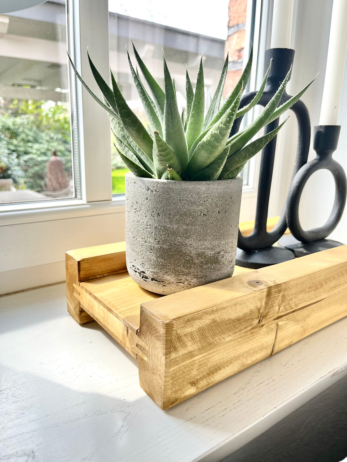 Upcycling Schalungsträger Holzdeko Tablett gebeizt