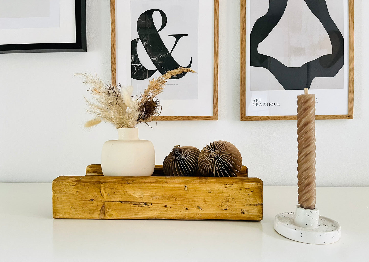 Upcycling Schalungsträger Holzdeko Tablett Eiche gebeizt
