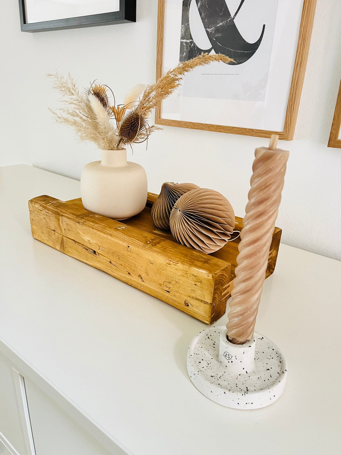 Upcycling Schalungsträger Holzdeko Tablett Eiche gebeizt