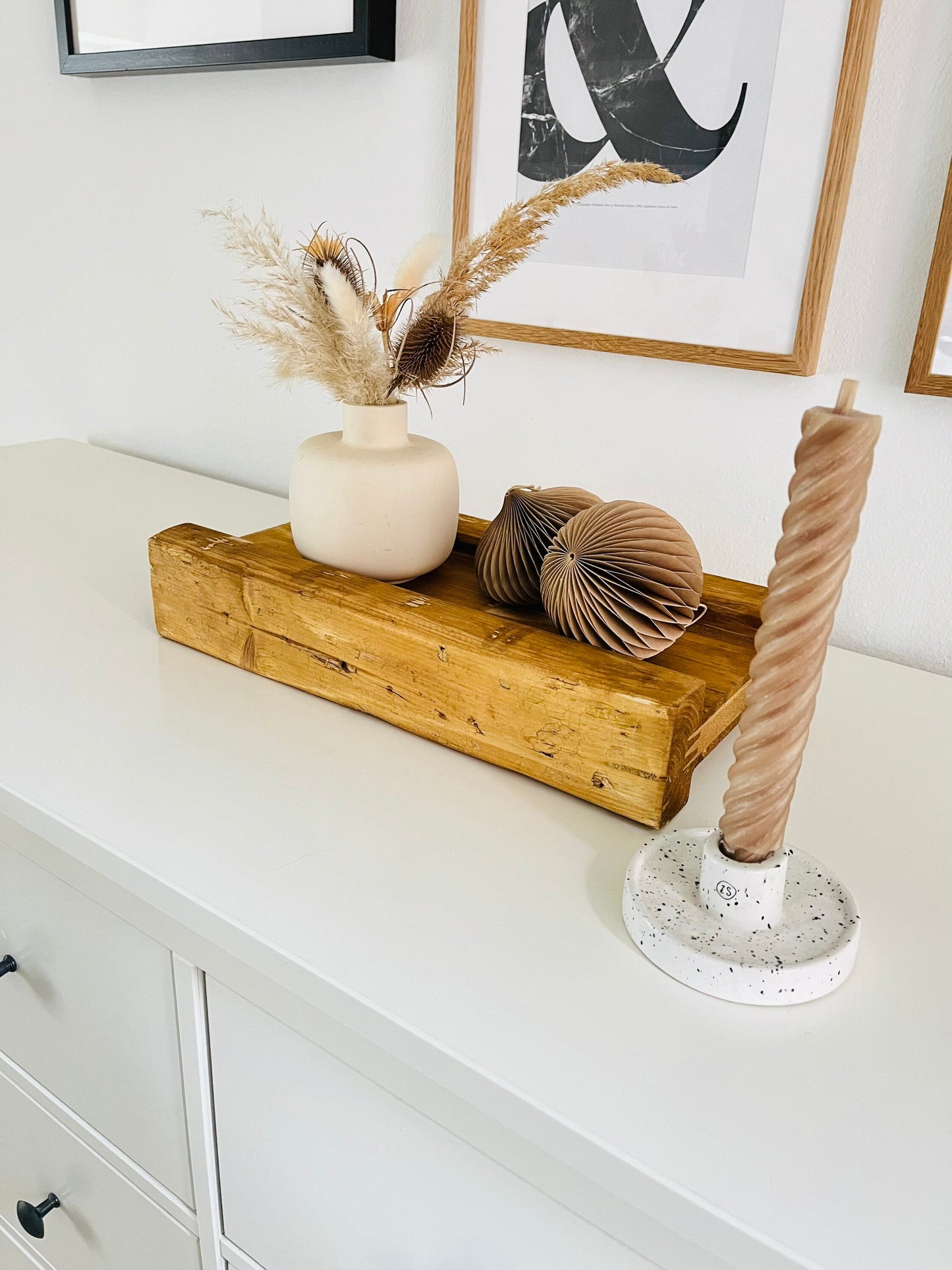 Upcycling Schalungsträger Holzdeko Tablett Eiche gebeizt