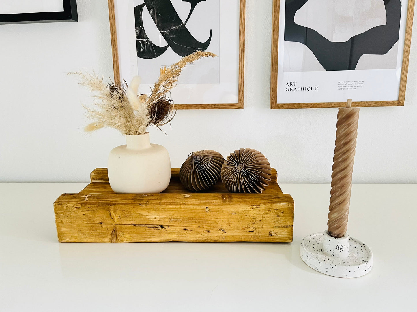 Upcycling Schalungsträger Holzdeko Tablett Eiche gebeizt
