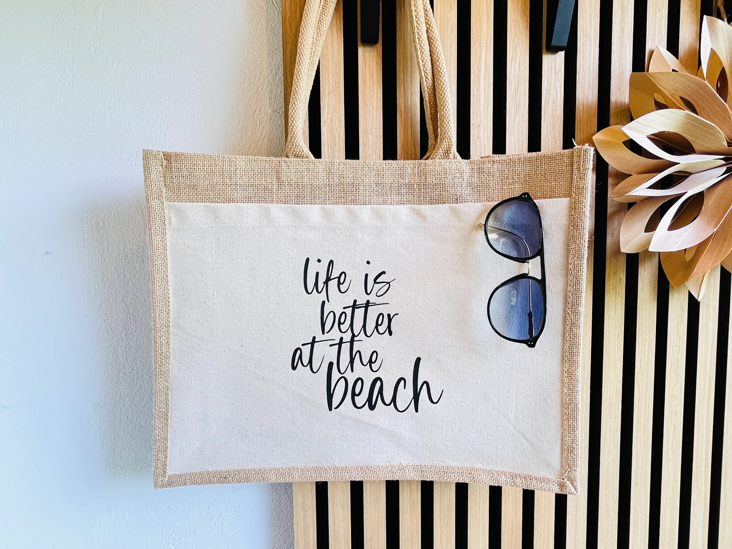 Shopper Strandtasche Jutetasche Life is better at the beach