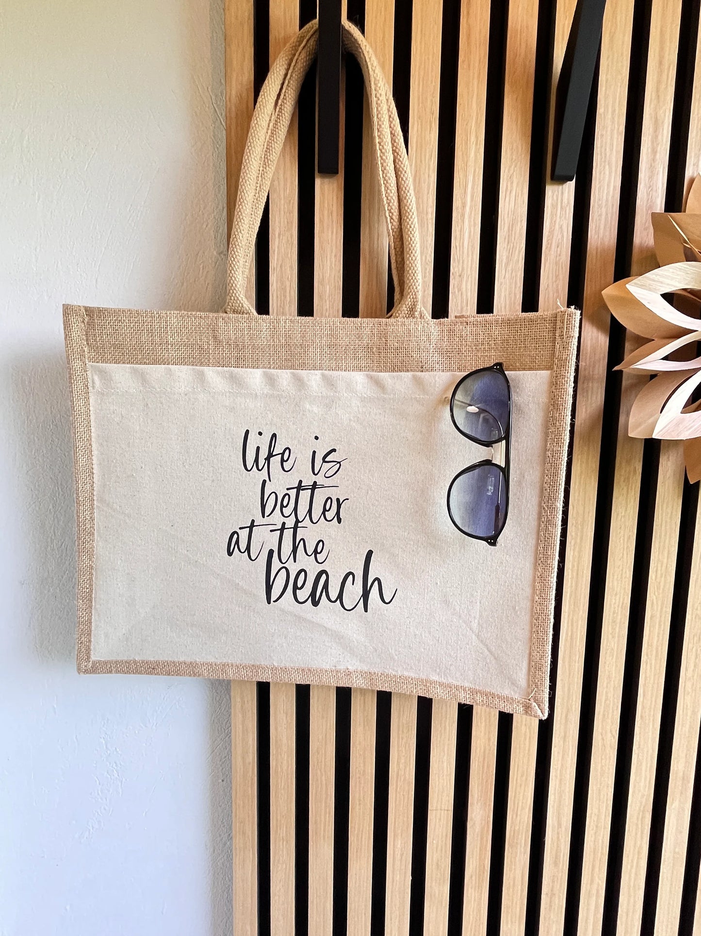 Shopper Strandtasche Jutetasche Life is better at the beach