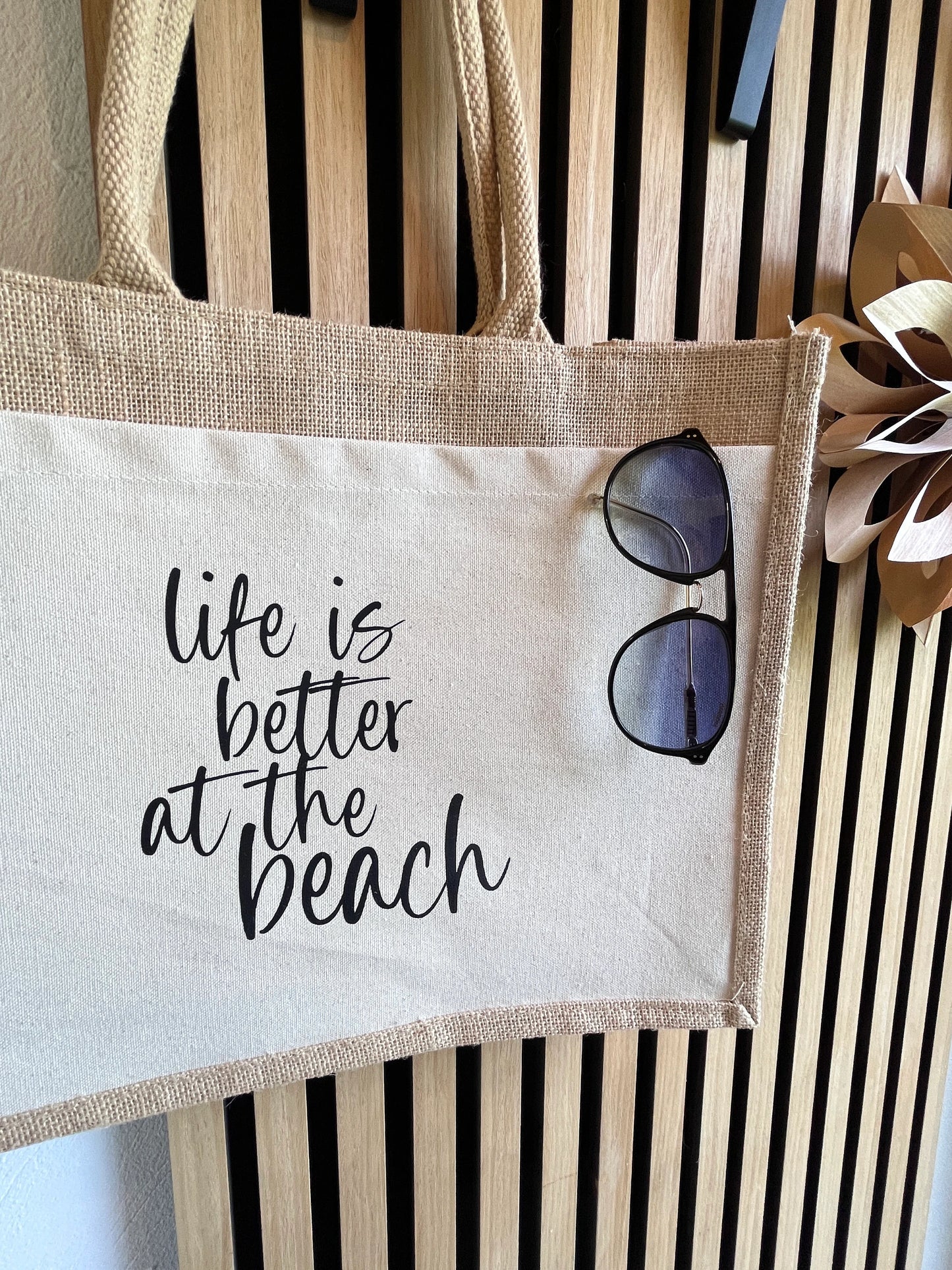 Shopper Strandtasche Jutetasche Life is better at the beach