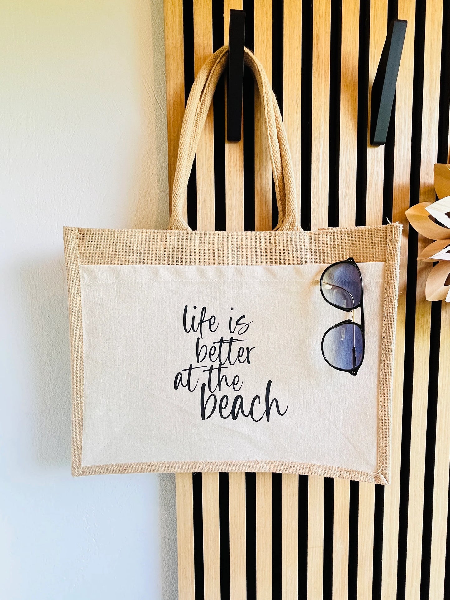 Shopper Strandtasche Jutetasche Life is better at the beach