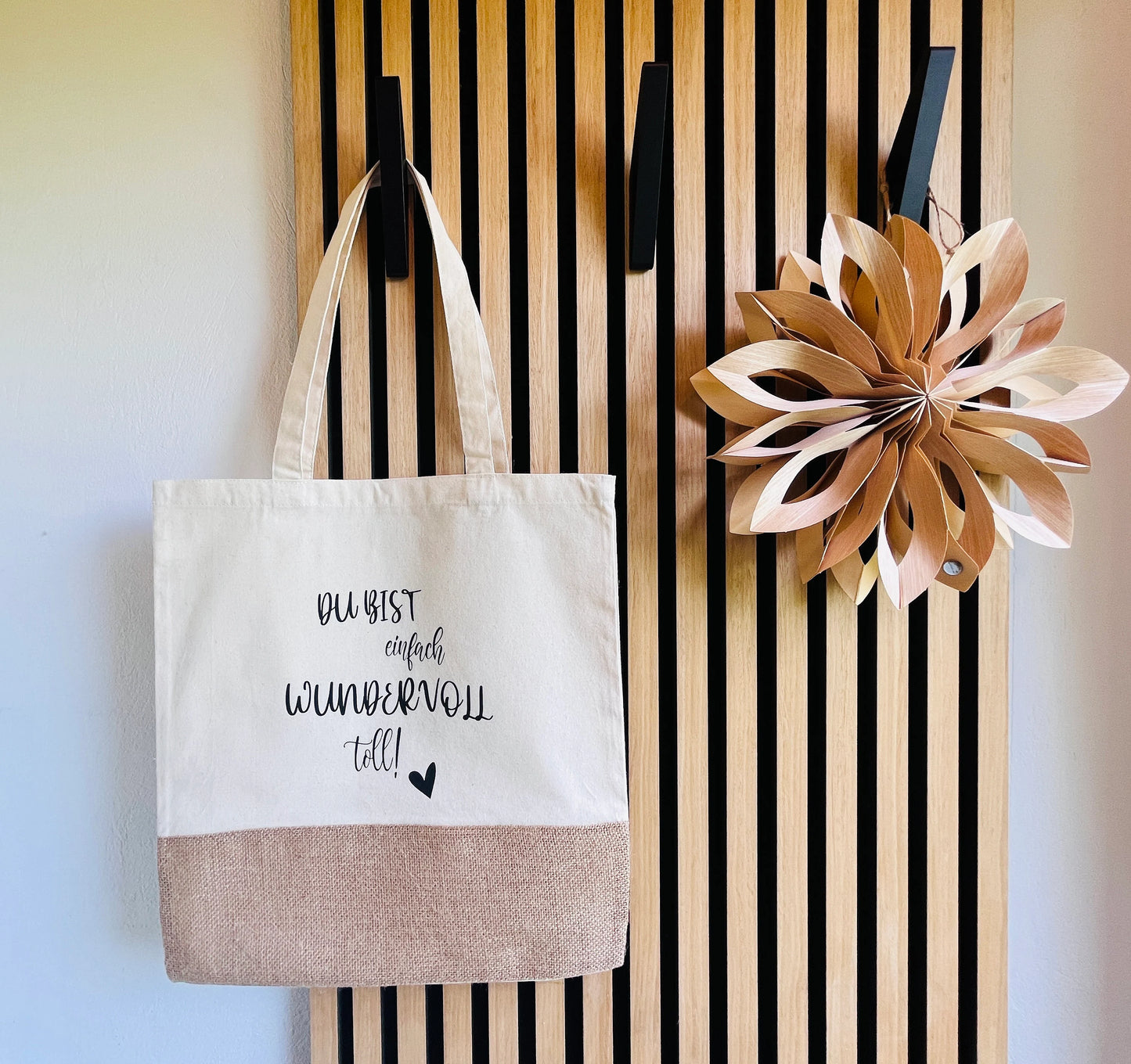 Jutetasche Shopper Du bist einfach wundervoll toll!