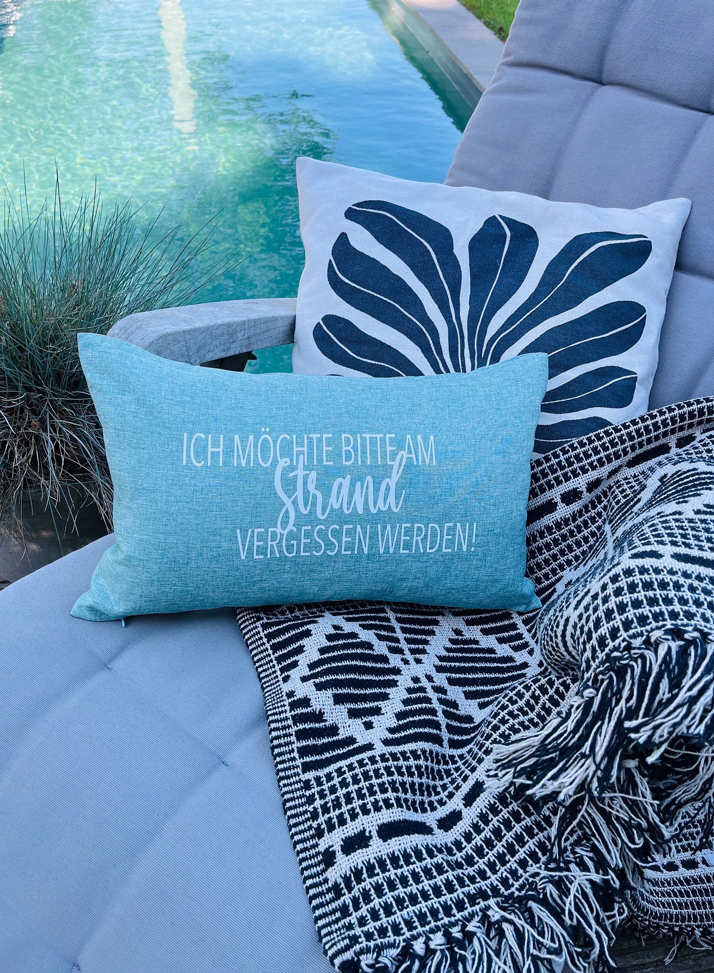 Strandkissen Outdoor aqua