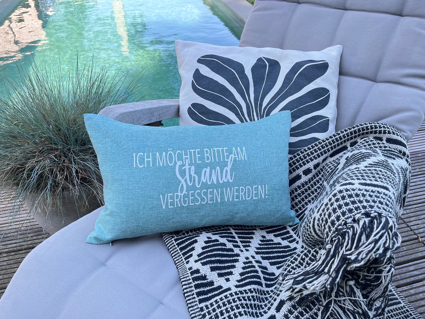 Strandkissen Outdoor aqua
