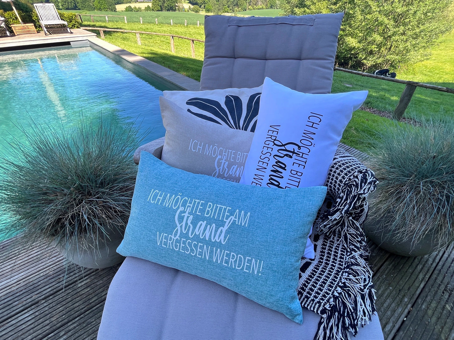 Strandkissen Outdoor aqua