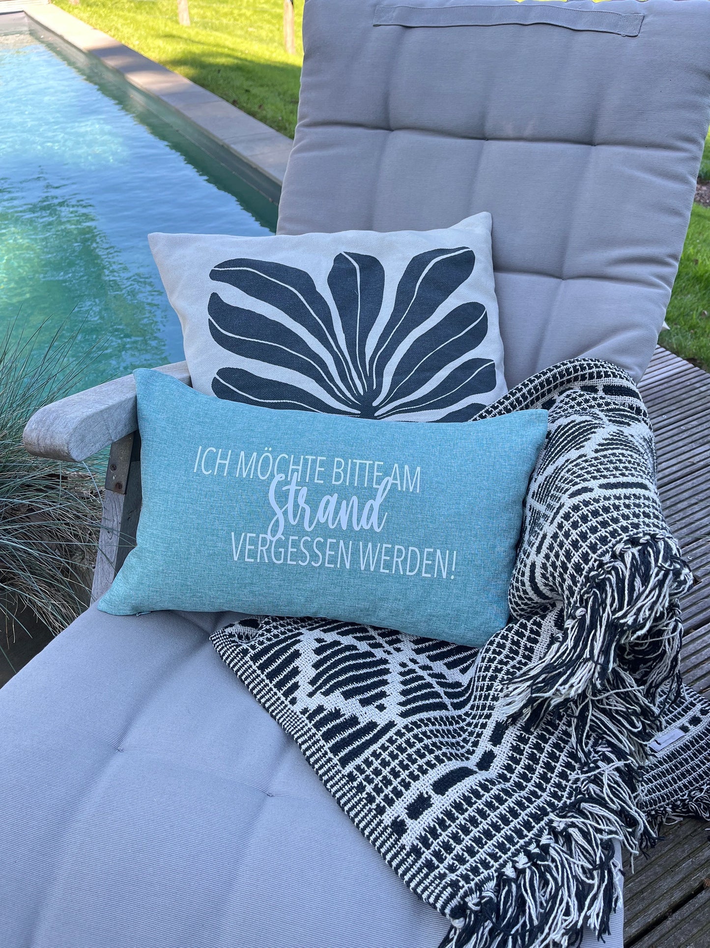 Strandkissen Outdoor aqua