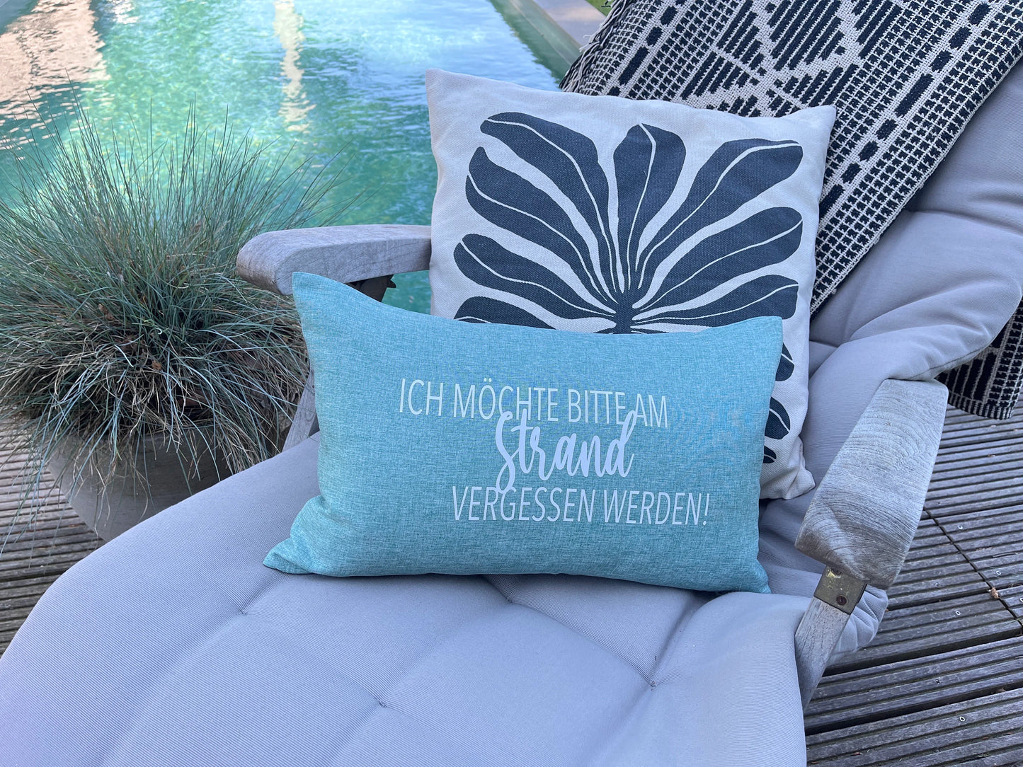Strandkissen Outdoor aqua