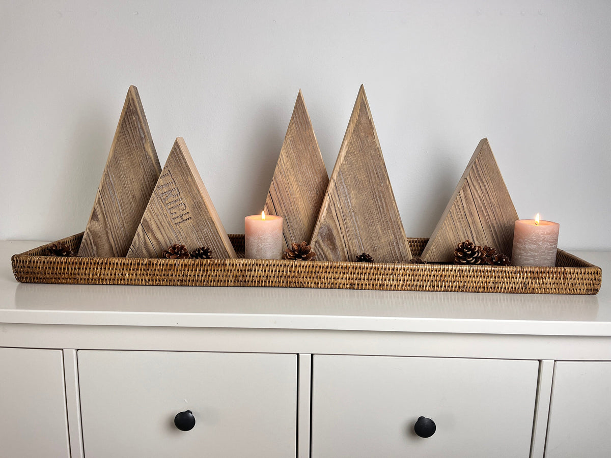 Minimalistische Tannenbäume Holz rustikal