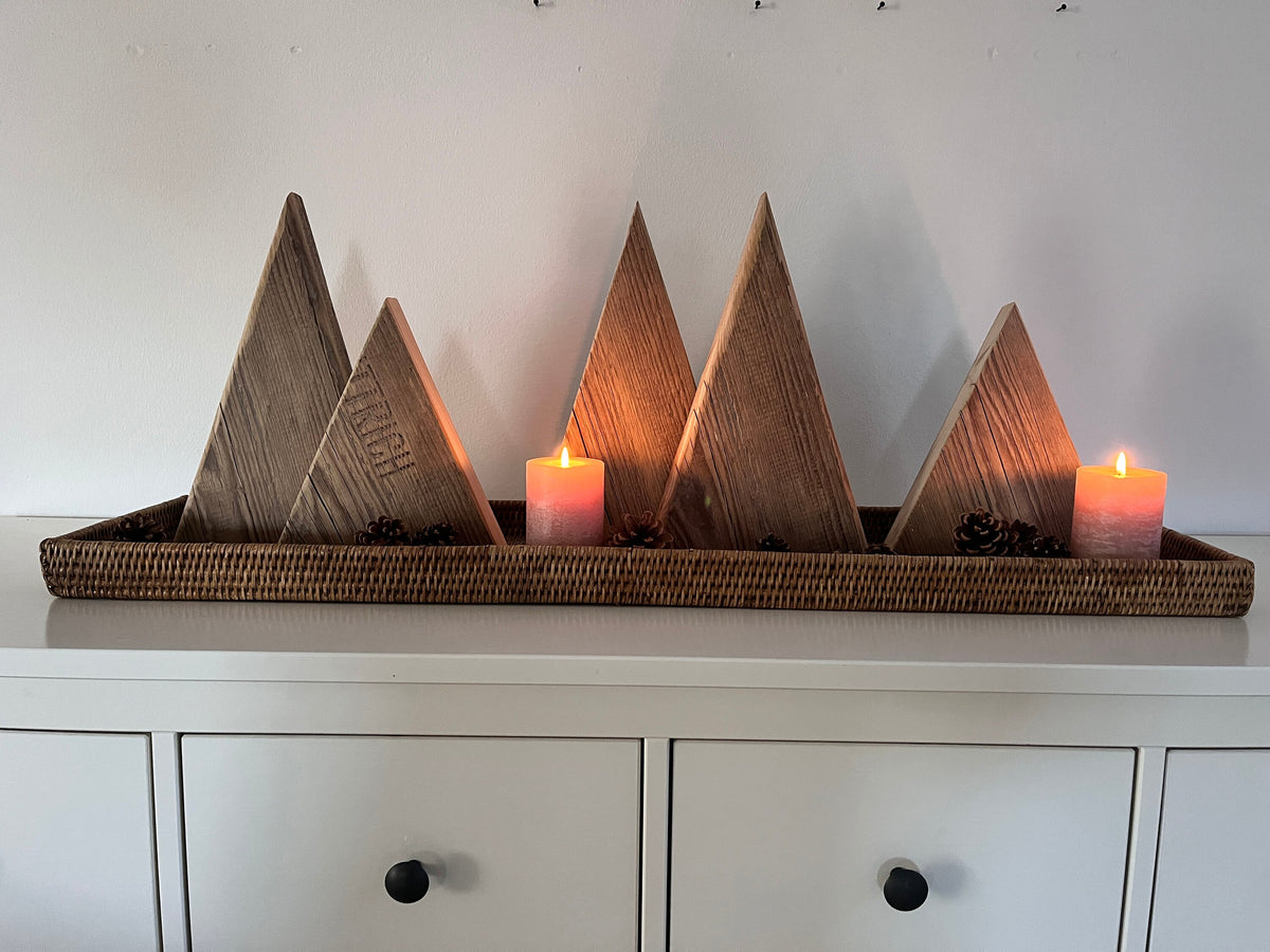 Minimalistische Tannenbäume Holz rustikal