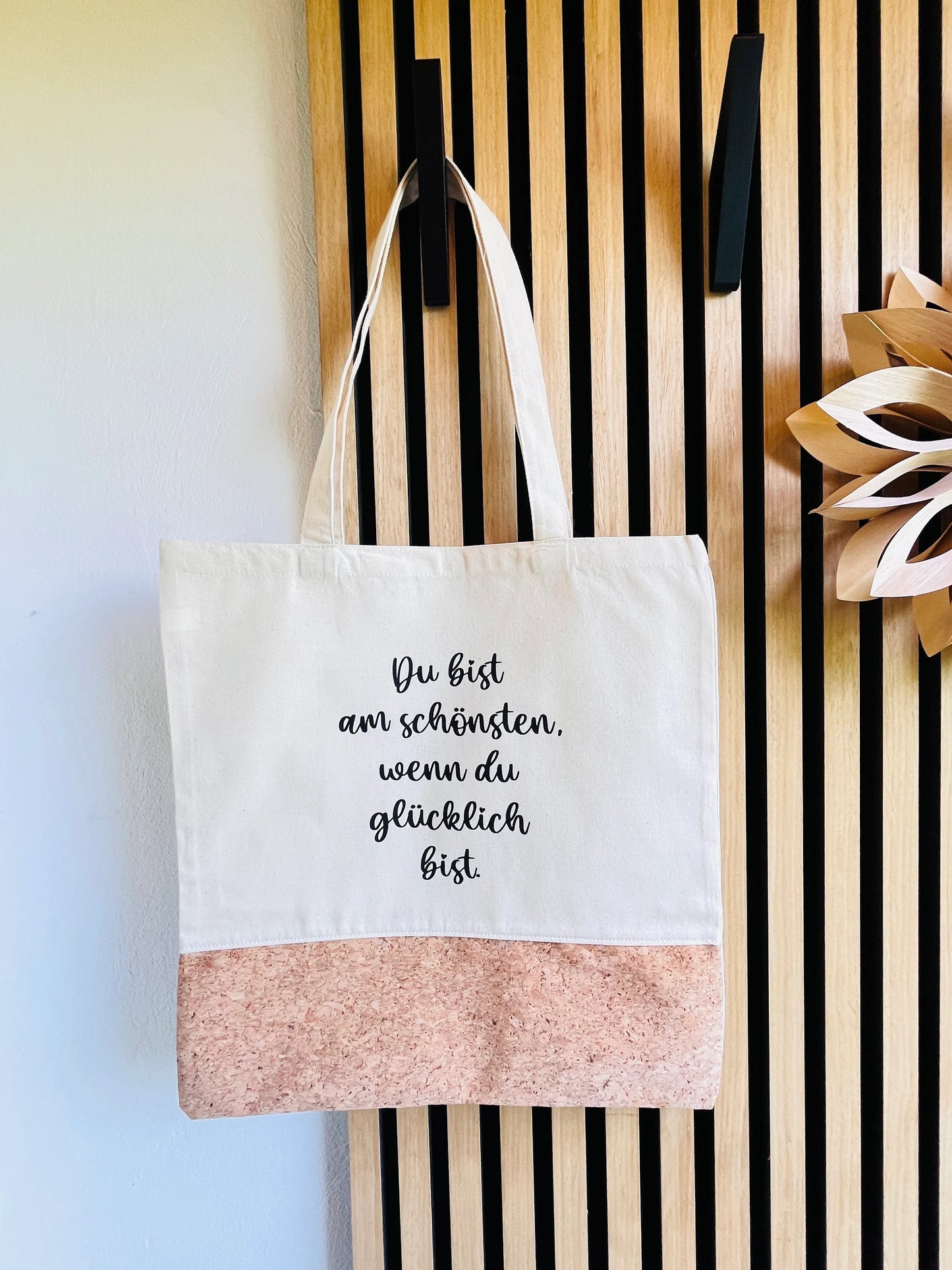 Jutetasche Shopper Du bist am schönsten, wenn Du glücklich bist