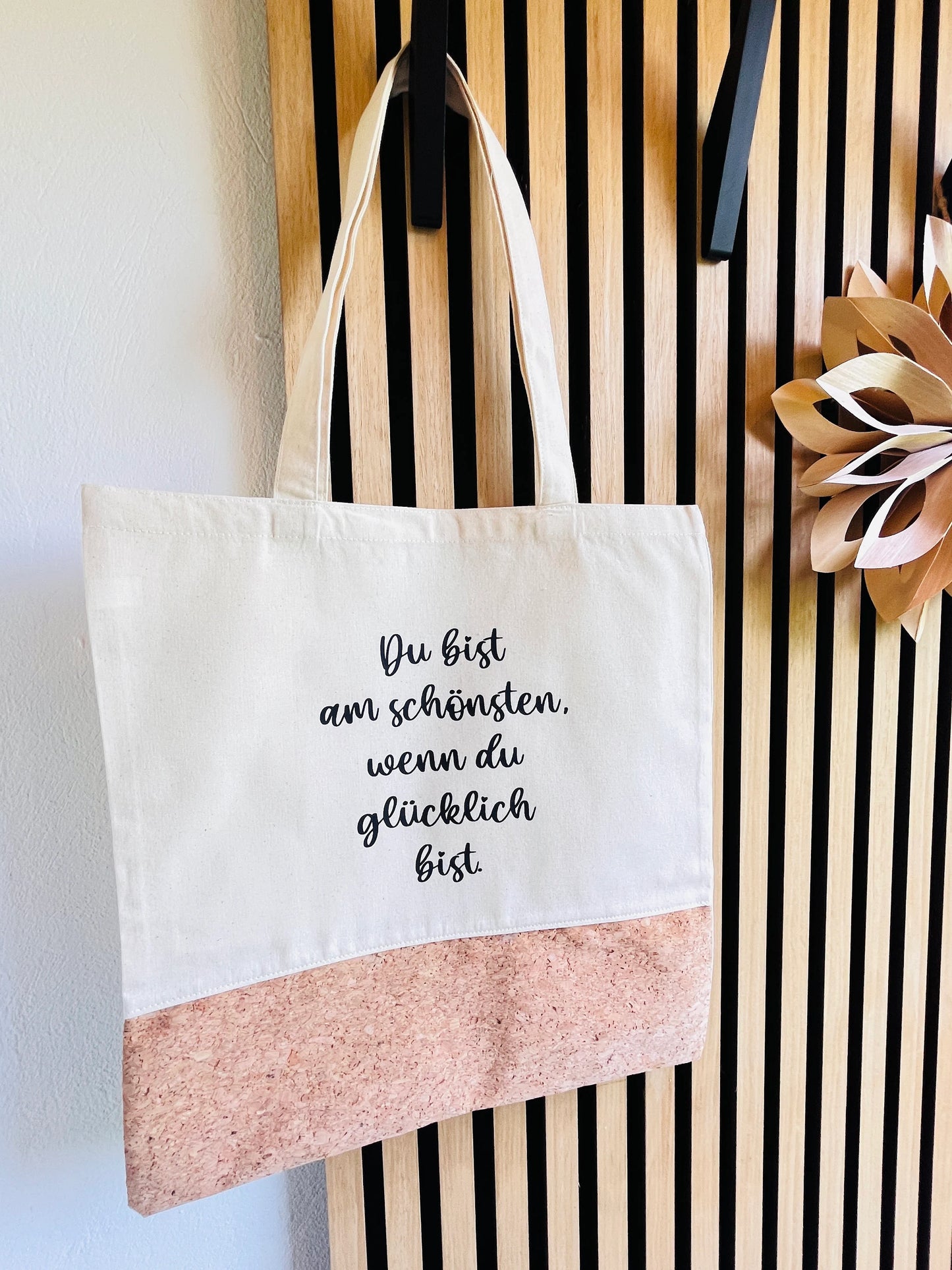 Jutetasche Shopper Du bist am schönsten, wenn Du glücklich bist