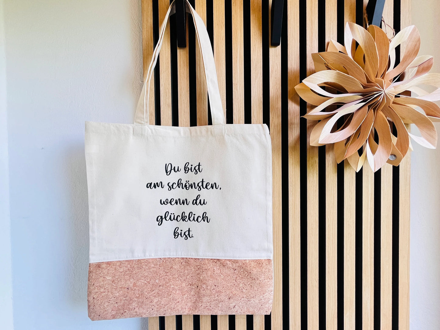 Jutetasche Shopper Du bist am schönsten, wenn Du glücklich bist