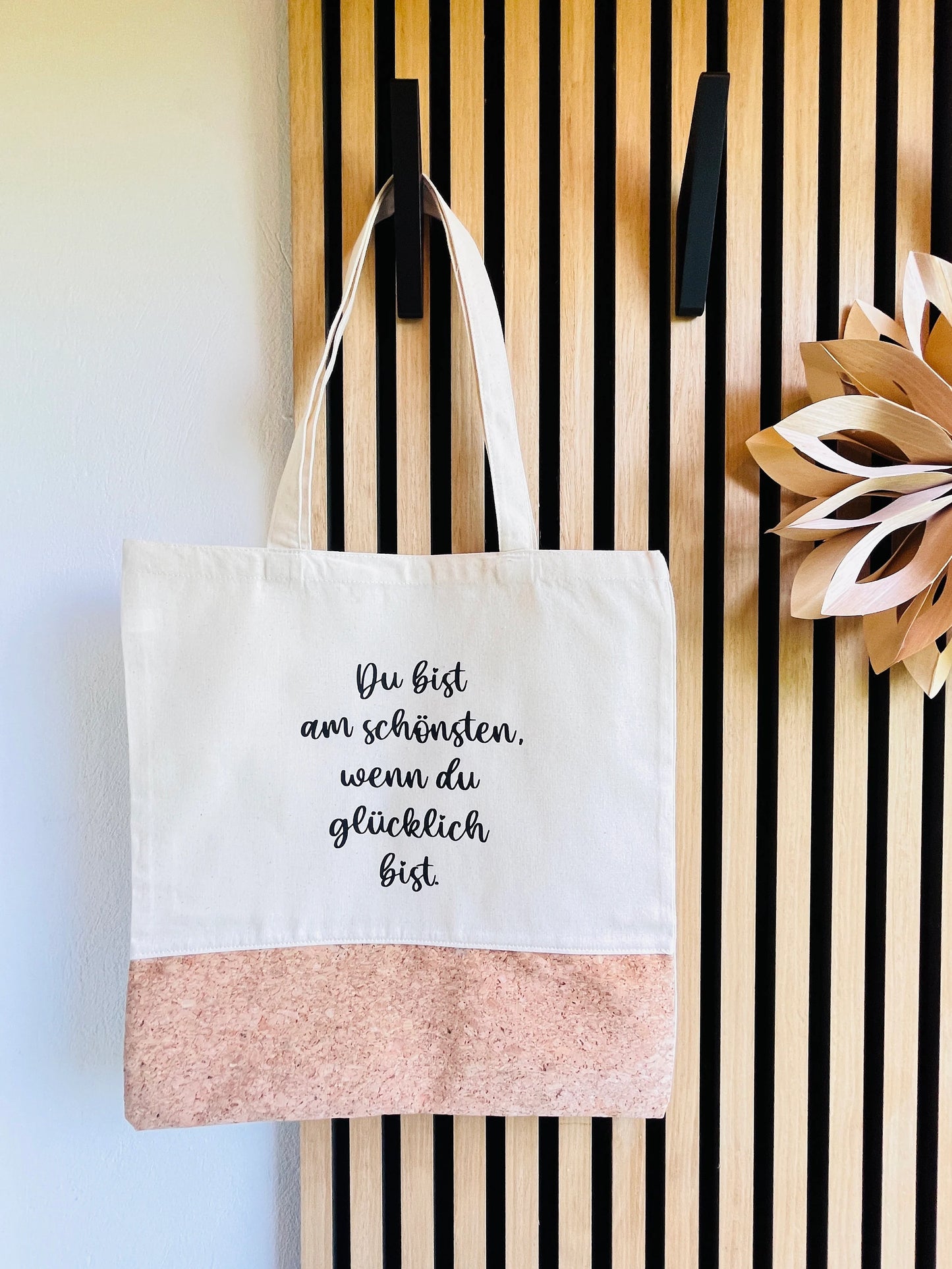 Jutetasche Shopper Du bist am schönsten, wenn Du glücklich bist
