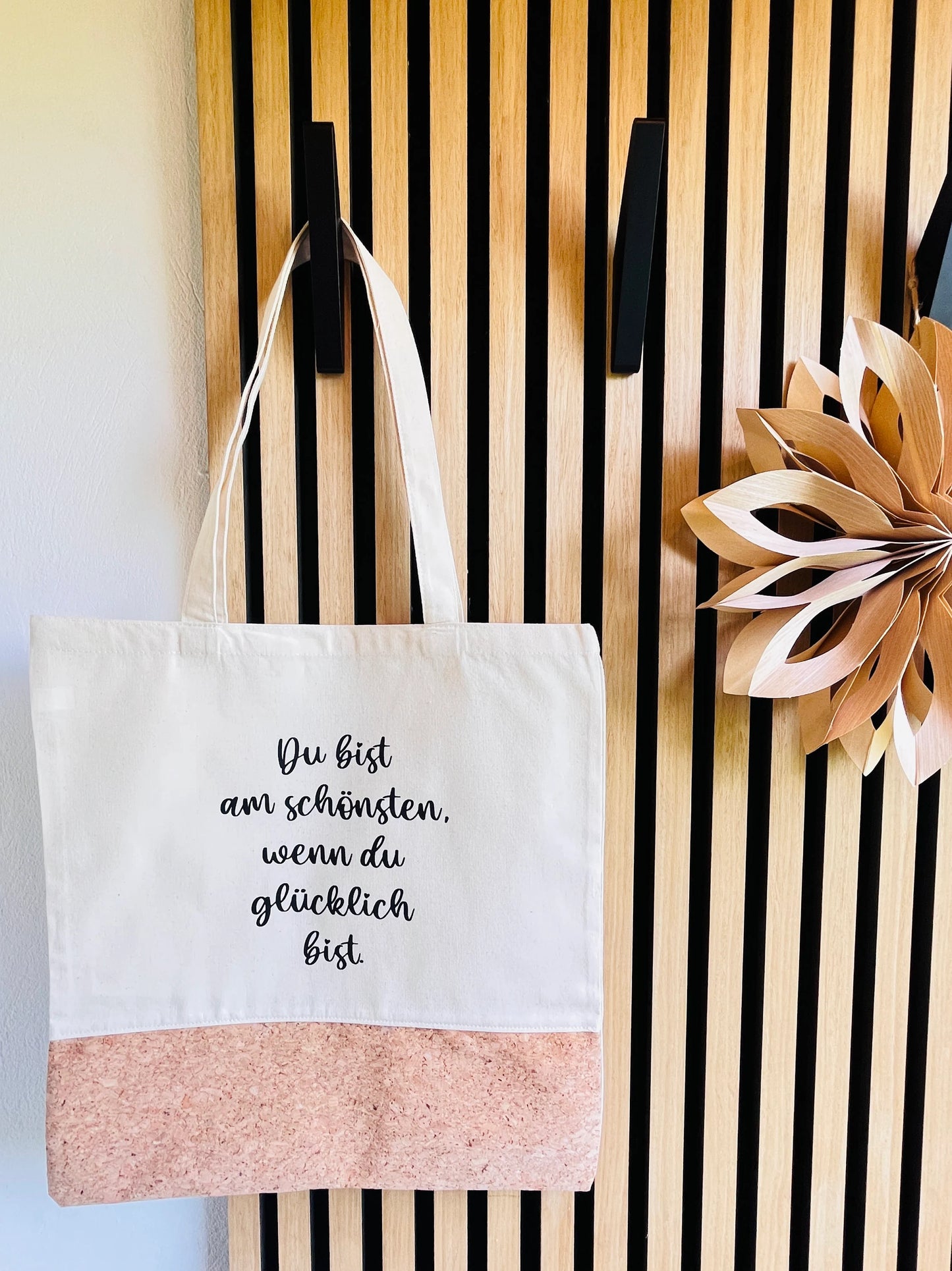 Jutetasche Shopper Du bist am schönsten, wenn Du glücklich bist
