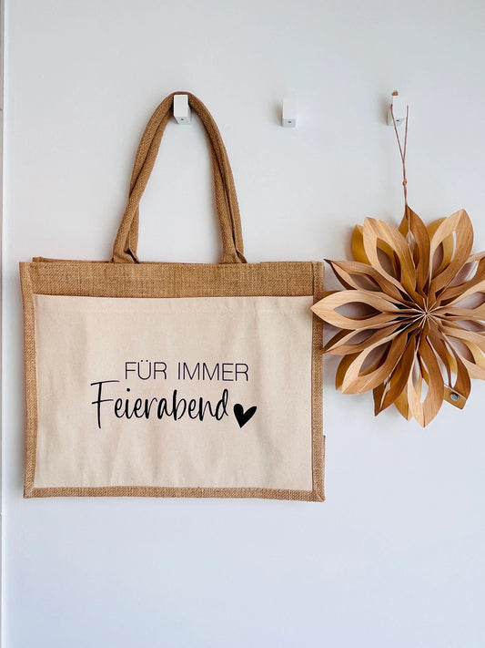 Jutetasche Shopper Jutebag Ruhestand