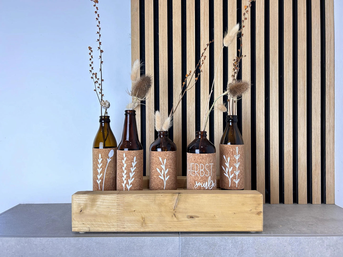 Upcycling Flasche Deko Herbst