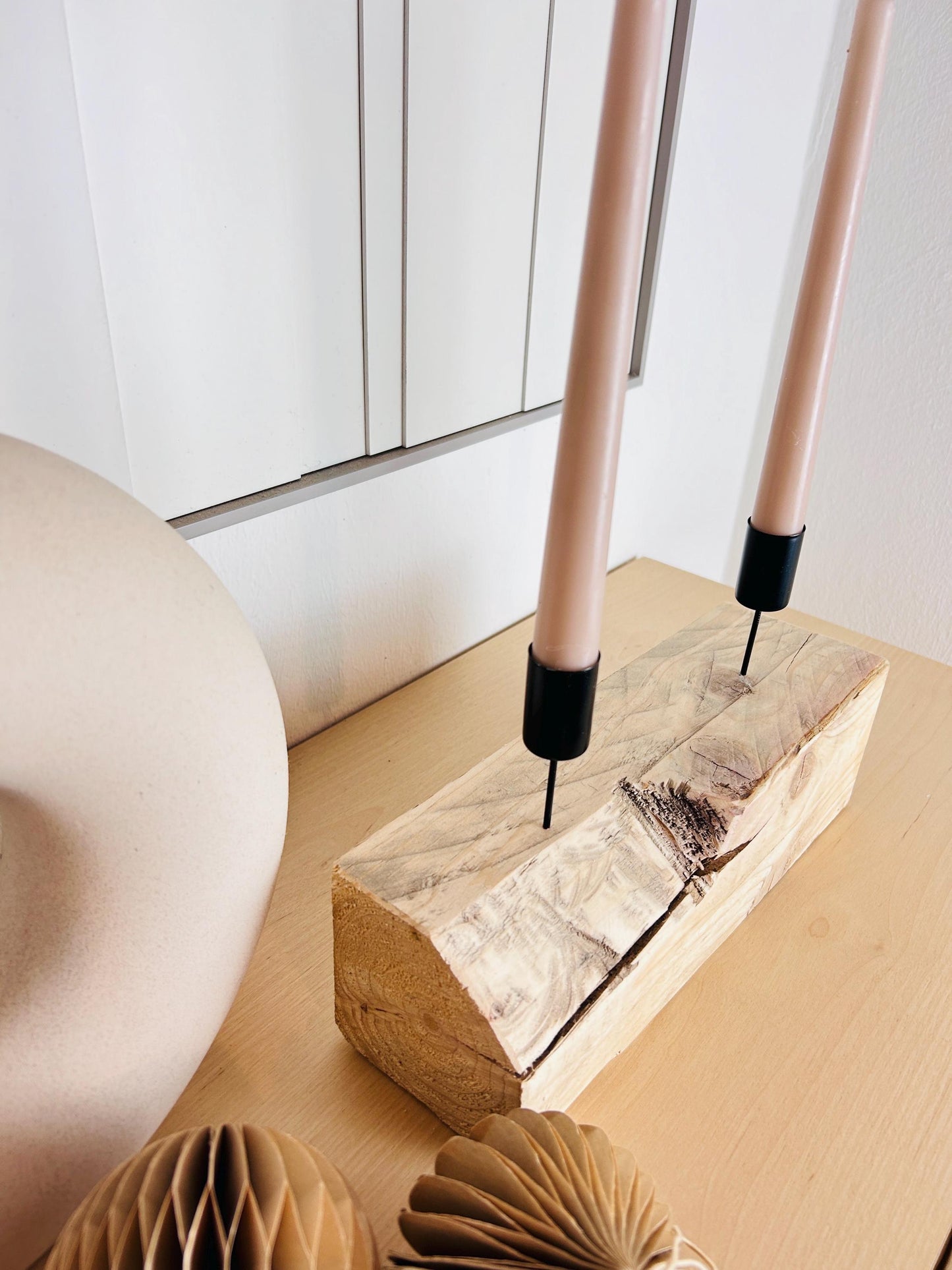 Upcycling Kerzenständer Altholz